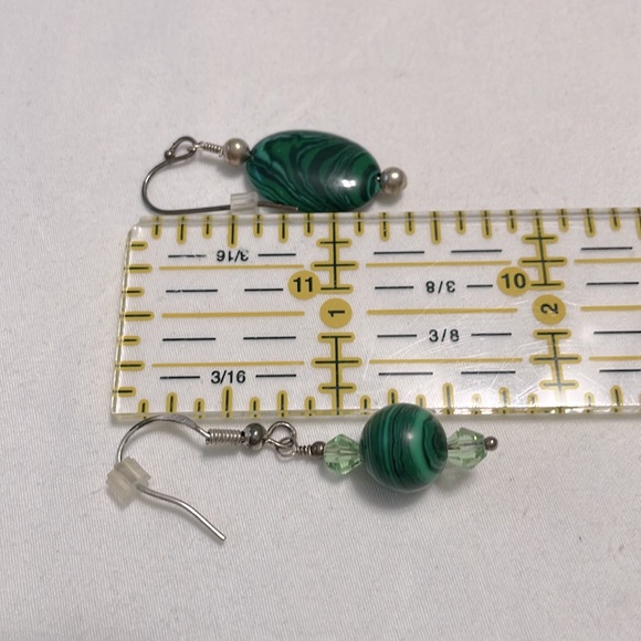 Faux Jade Earrings - Picture 2 of 2